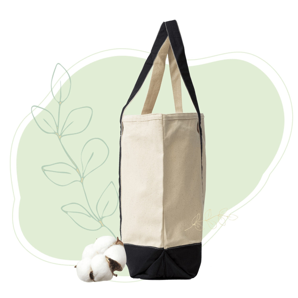Extra Large Canvas Tote - 100% Organic Cotton, Zipper Close