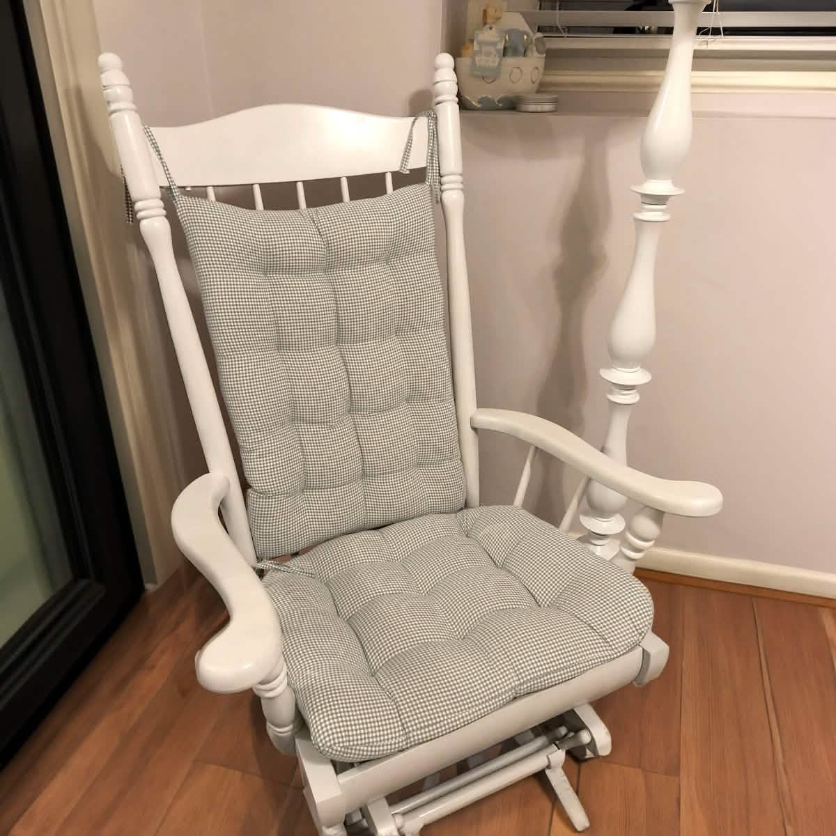 Small Check Rocking Chair Cushion Pads