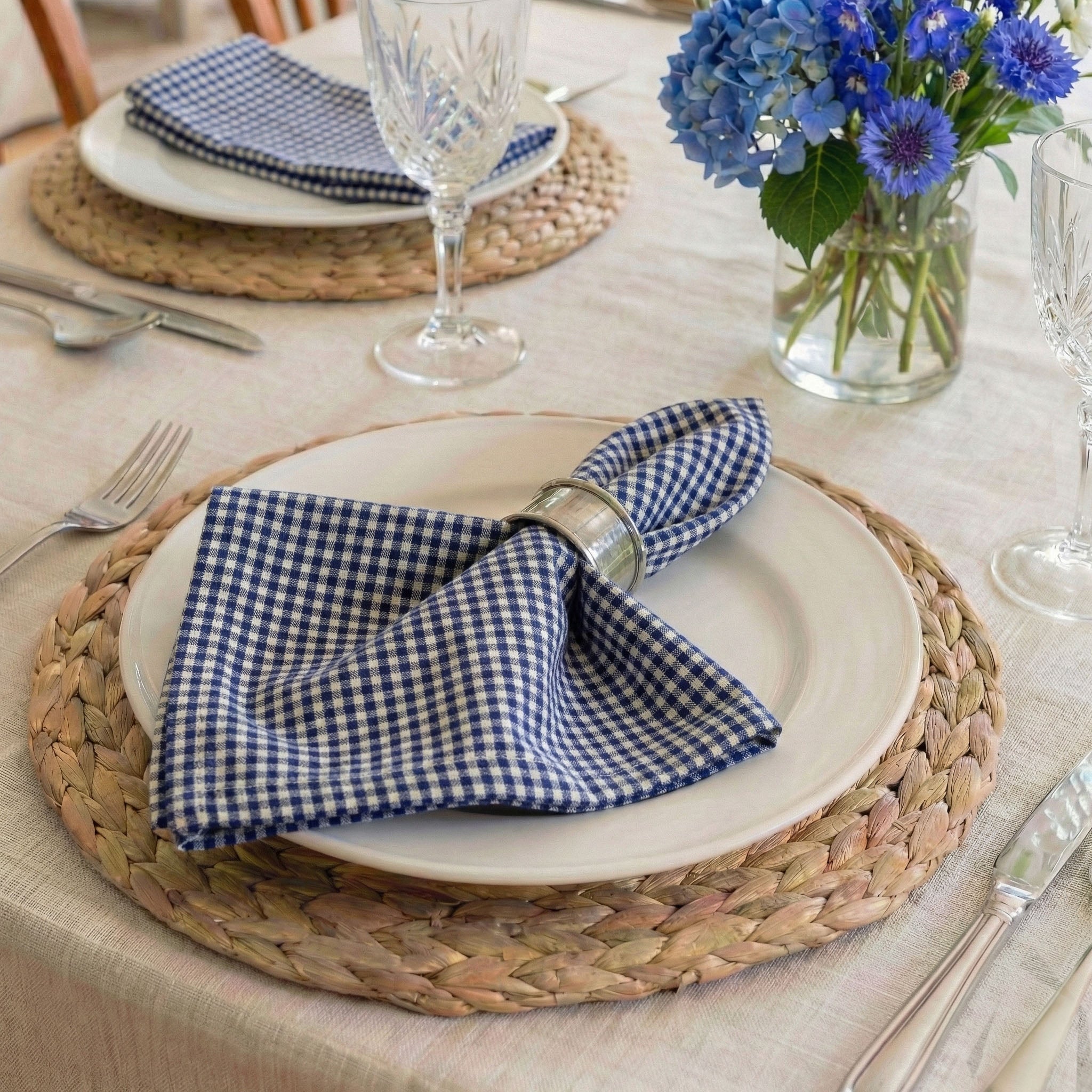 Madrid Dark Blue Cloth Napkins Set of 4 or Set of 8