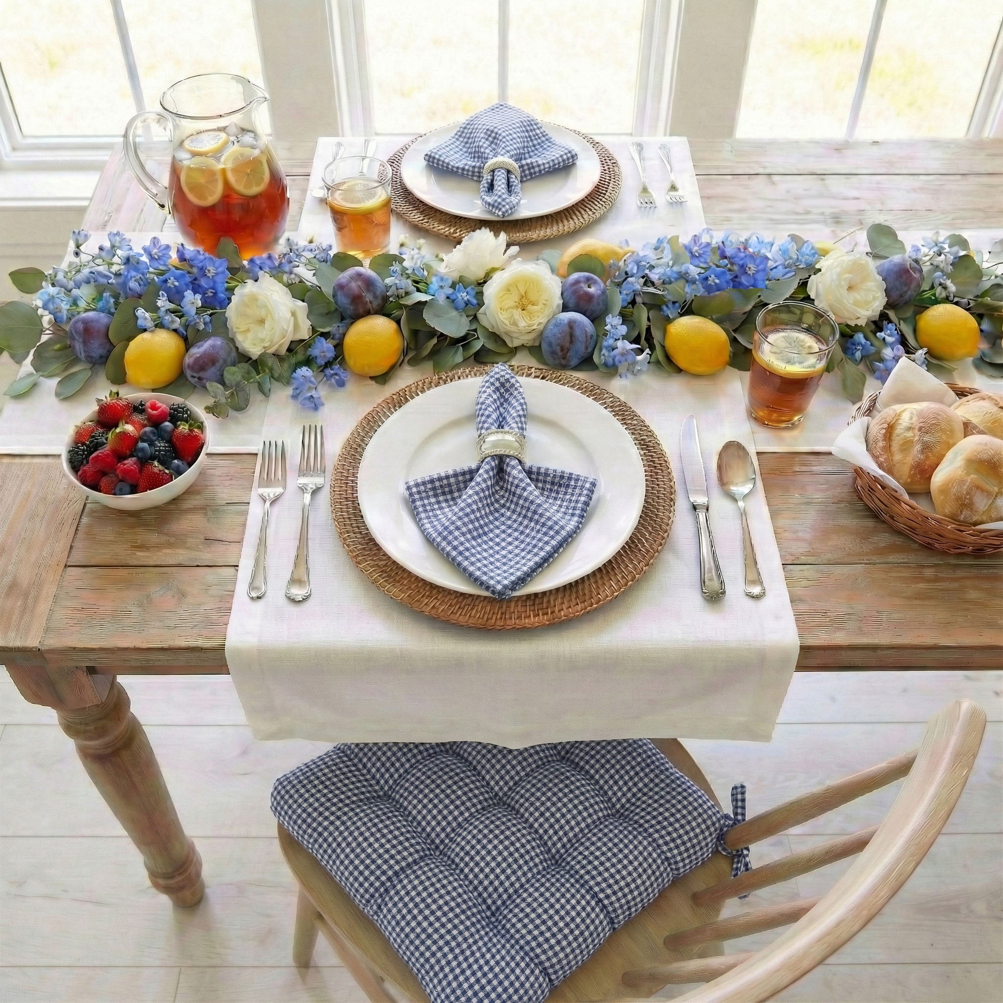 Madrid Dark Blue Cloth Napkins Set of 4 or Set of 8