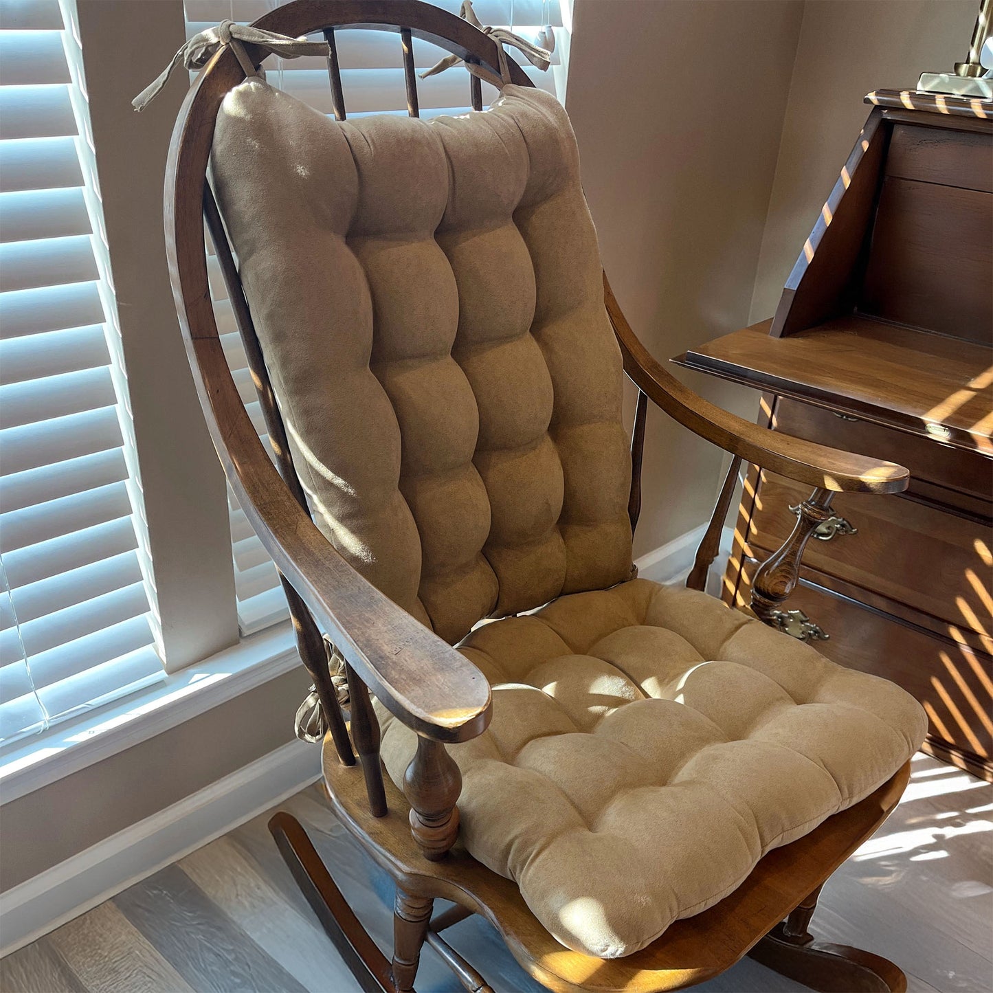 Micro-Suede Camel Rocking Chair Cushions - Latex Foam Fill