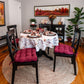 microsuede wine dining chair cushions in dining room decorated for fall