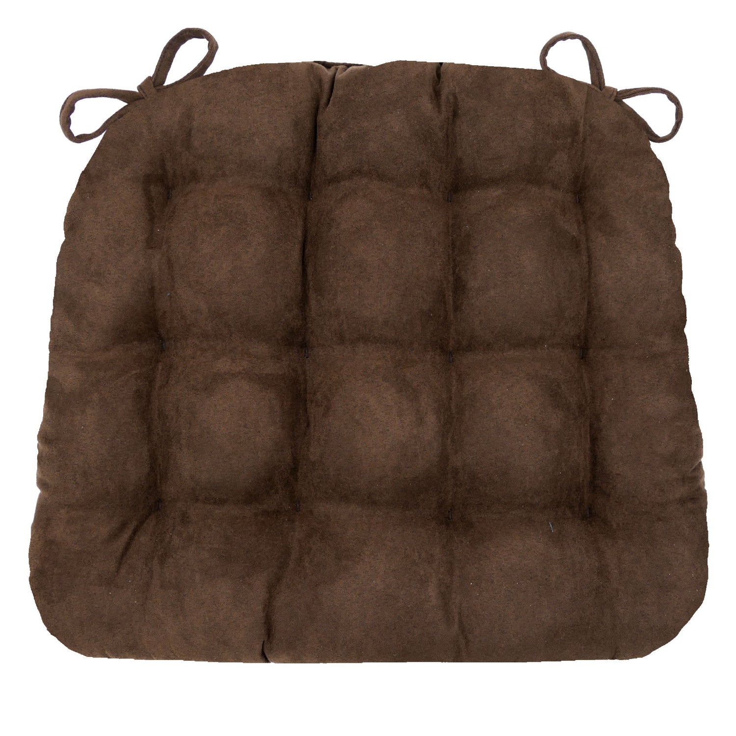 Micro-Suede Coffee Bean Brown Dining Chair Cushions - Barnett Home Decor - Coffee Brown