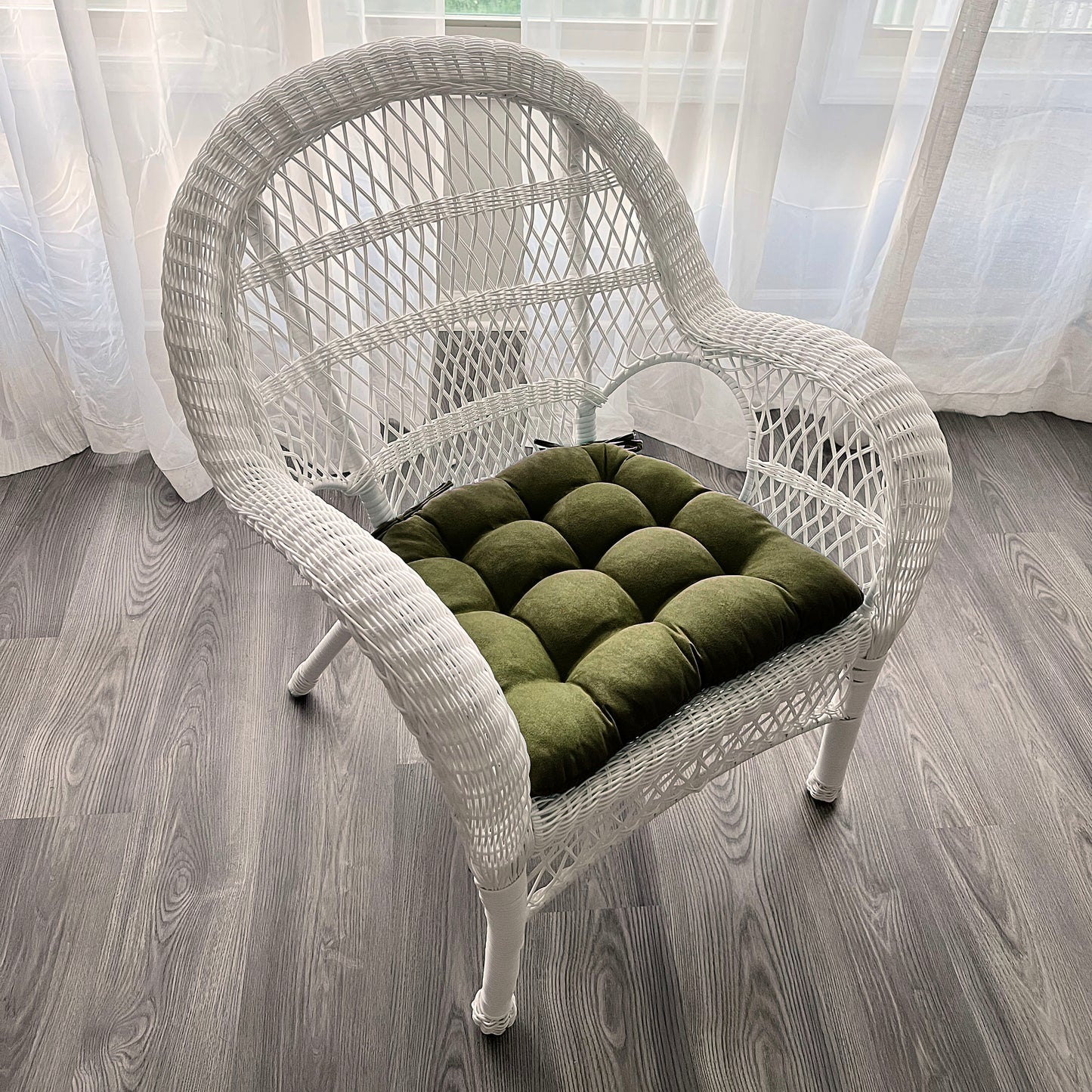 Micro-Suede Laurel Green Dining Chair Pads - Latex Foam Fill, Reversib –  Barnett Home Decor
