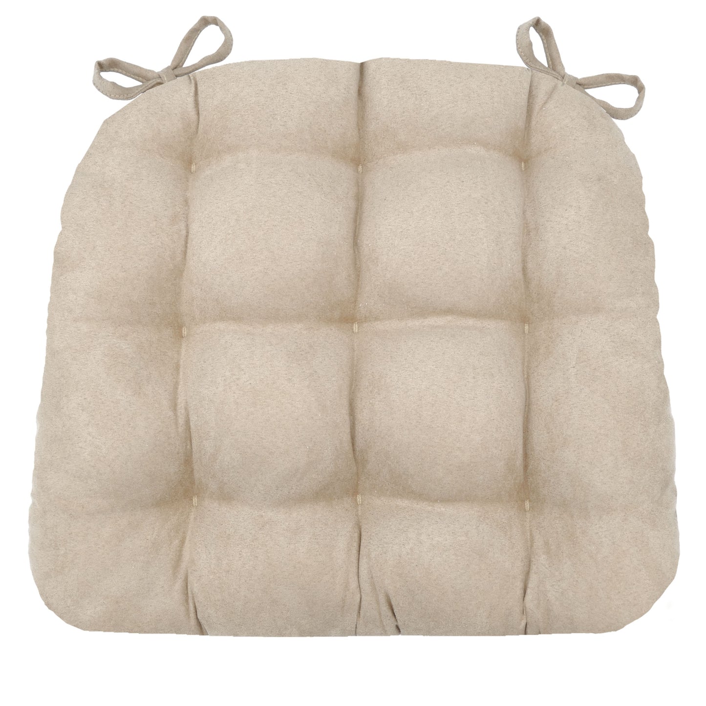 microfiber dining chair cushion in a neutral color vegan suede