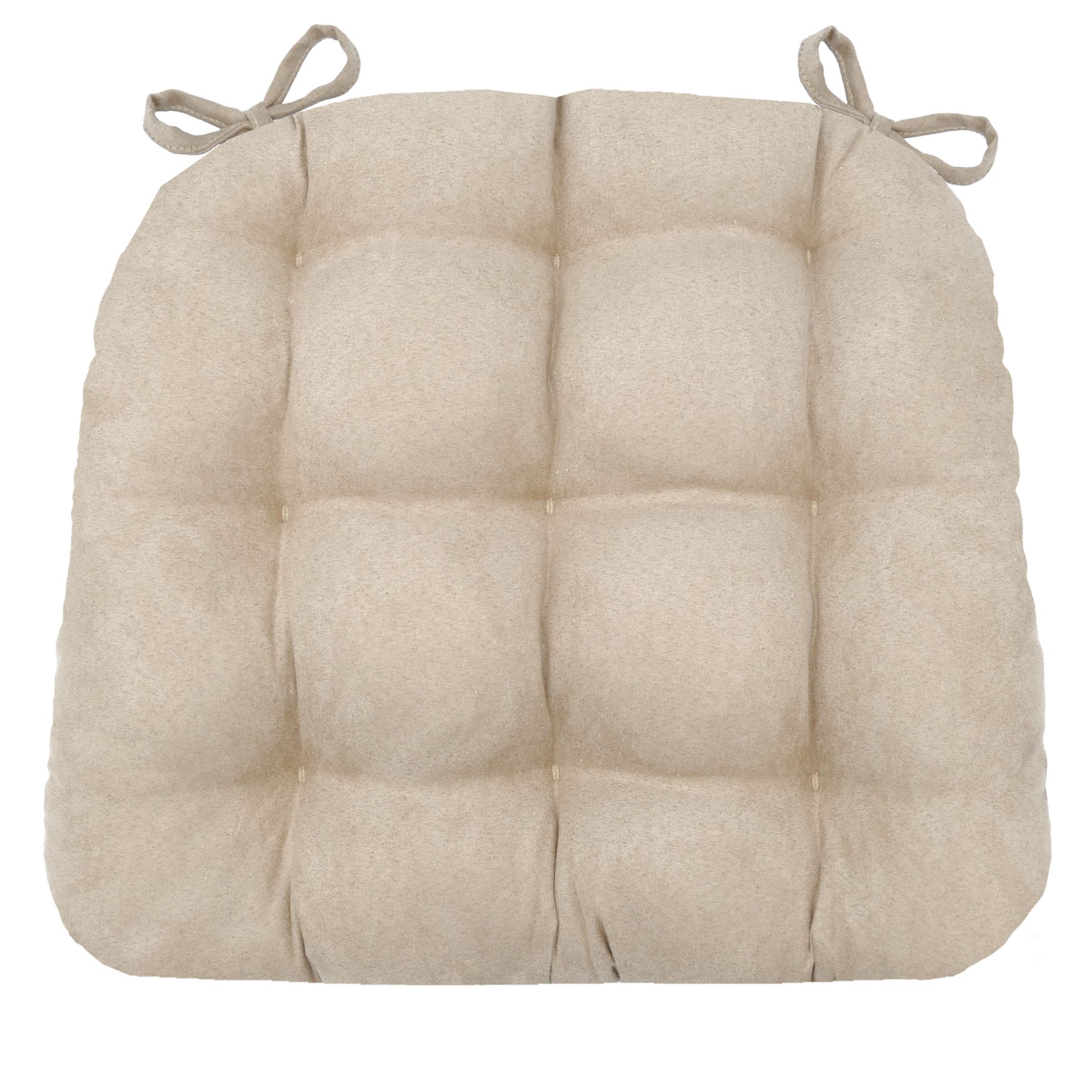 microfiber dining chair cushion in a neutral color vegan suede