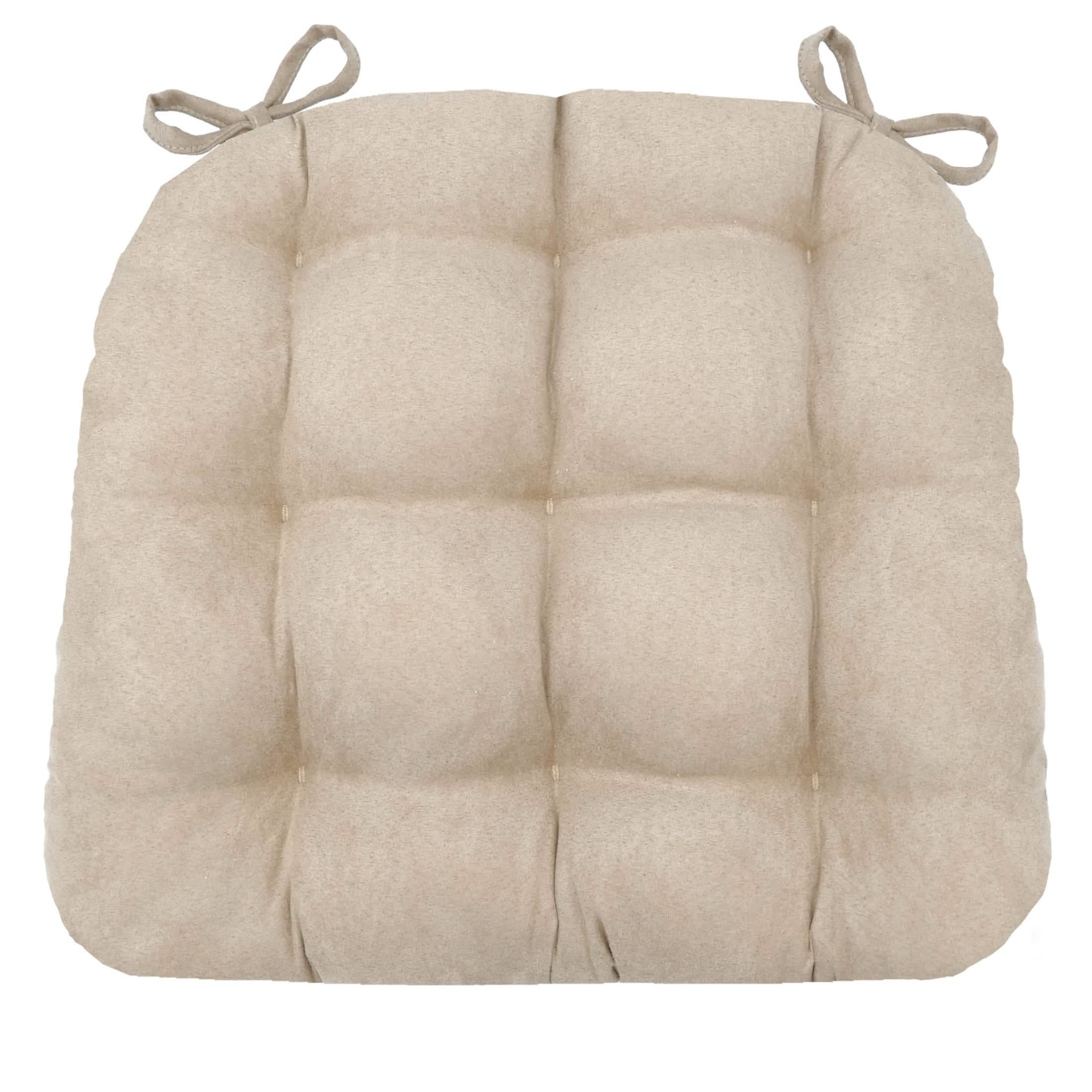 microfiber dining chair cushion in a neutral color vegan suede