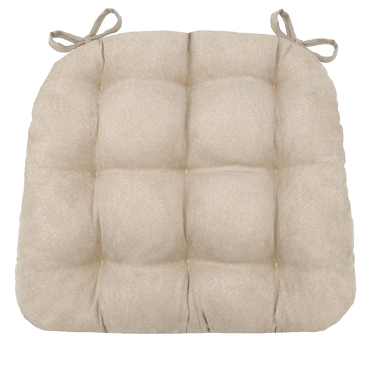 microfiber dining chair cushion in a neutral color vegan suede