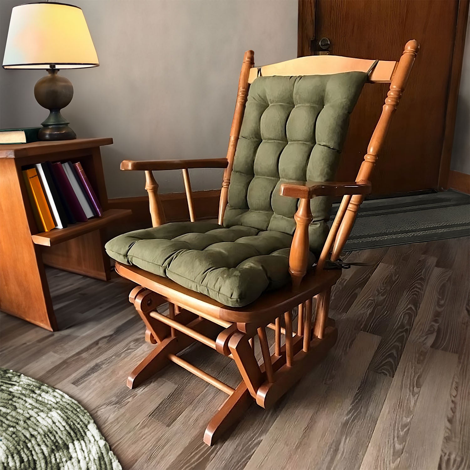 Cotton Duck Boxwood Dining Chair Pads - Never Flatten Chair Cushion Da