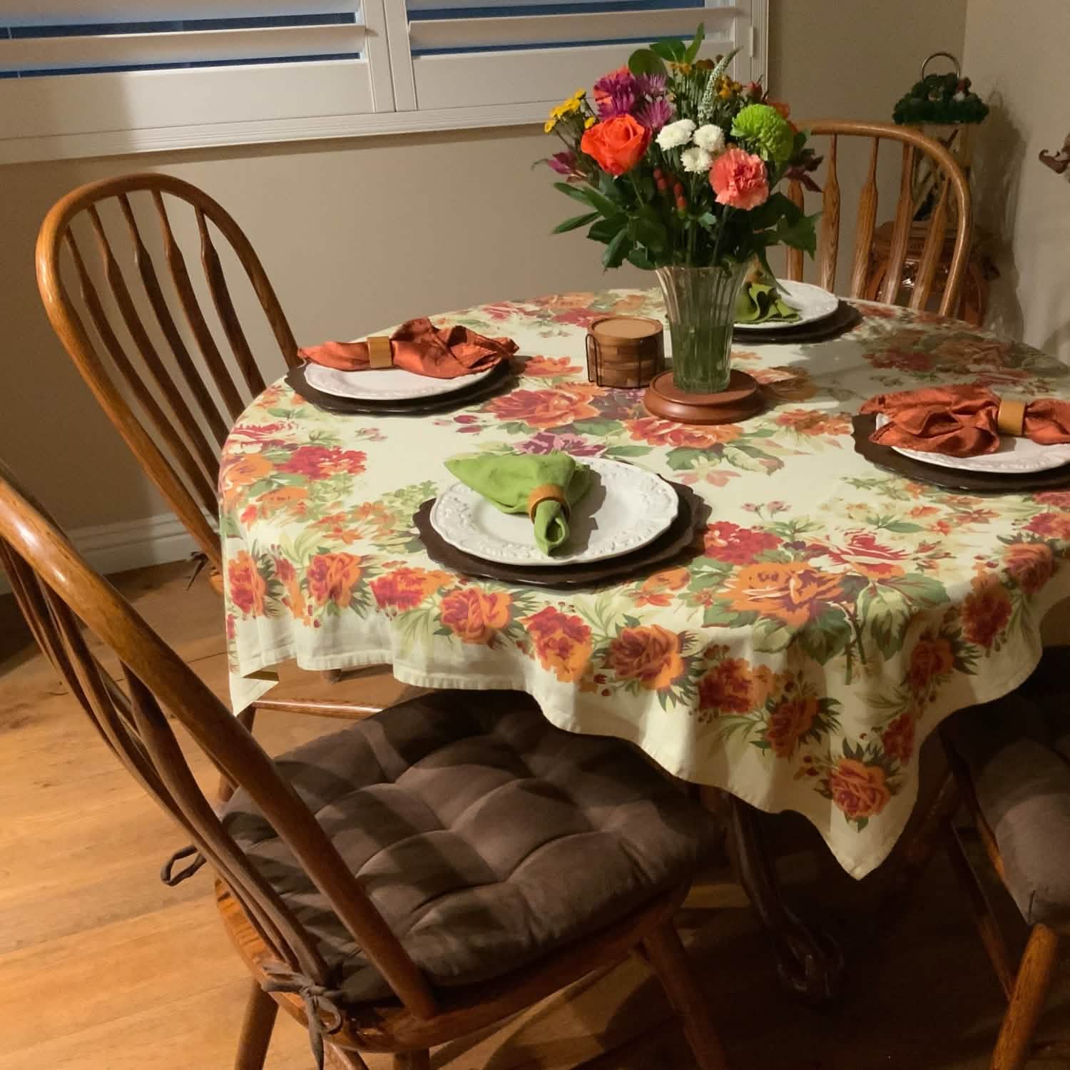 brown microfiber dining chair cushions in faux suede fabric with ties on windsor dining chairs