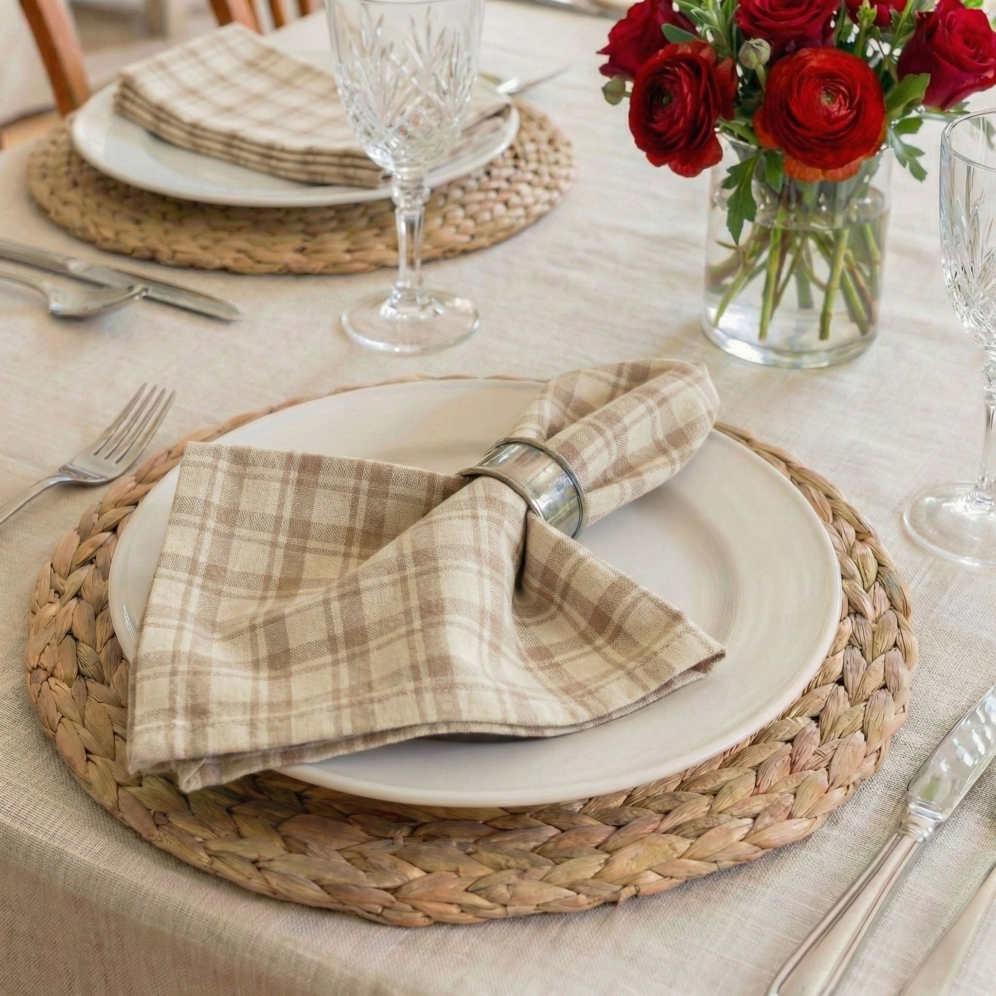 Montgomery Natural Cloth Napkins Set of 4 or Set of 8