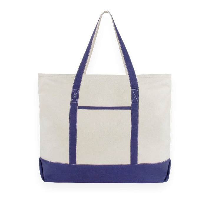 Extra Large Canvas Tote - 100% Organic Cotton, Zipper Close