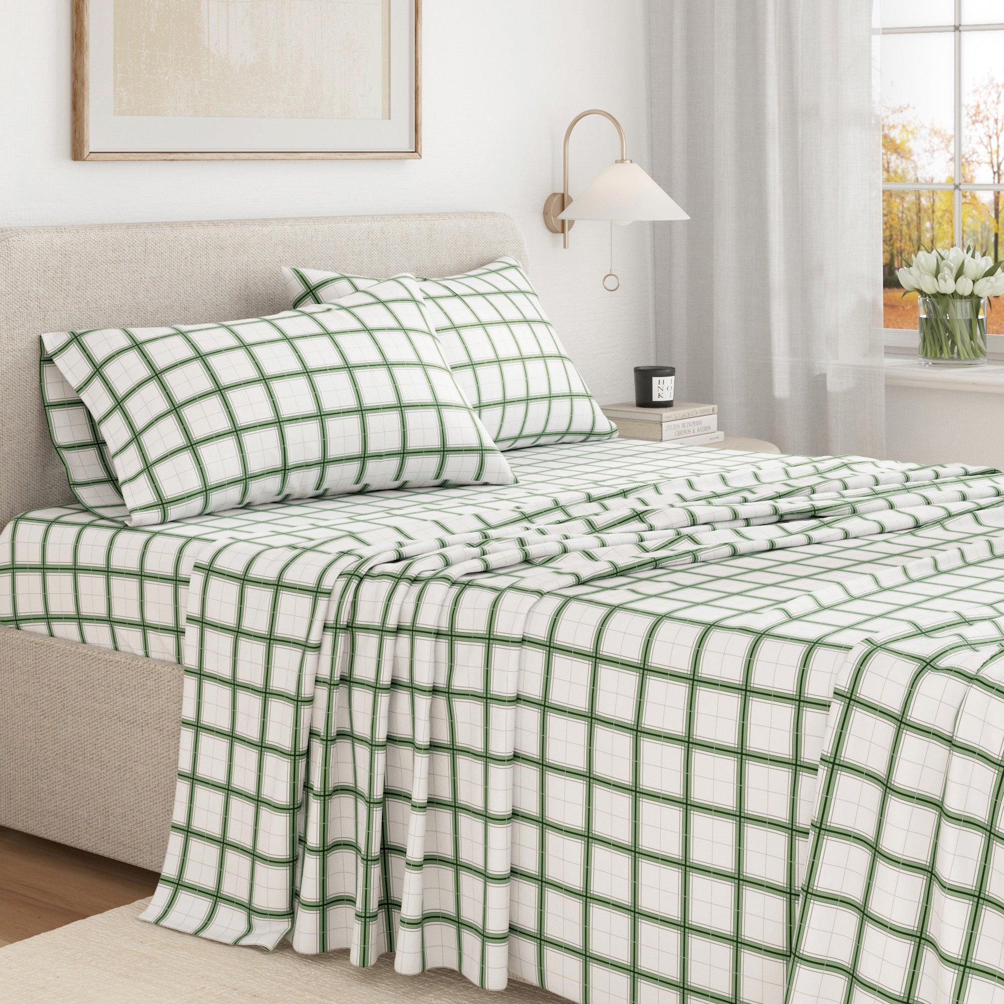 Turkish Cotton Flannel Sheet Set - Plaid & Stripe Collection