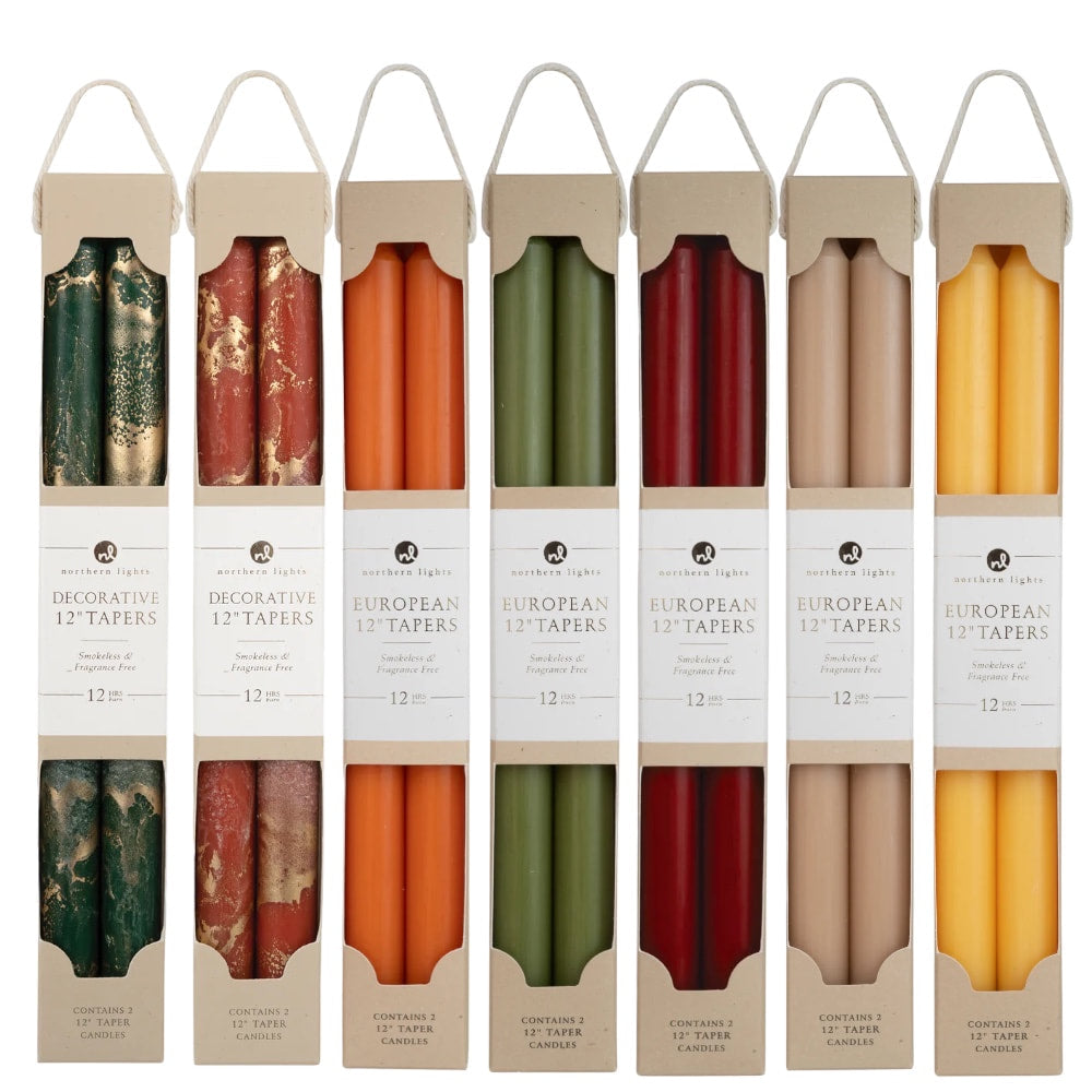 Decorative Taper Candles - 12", 2-Pack