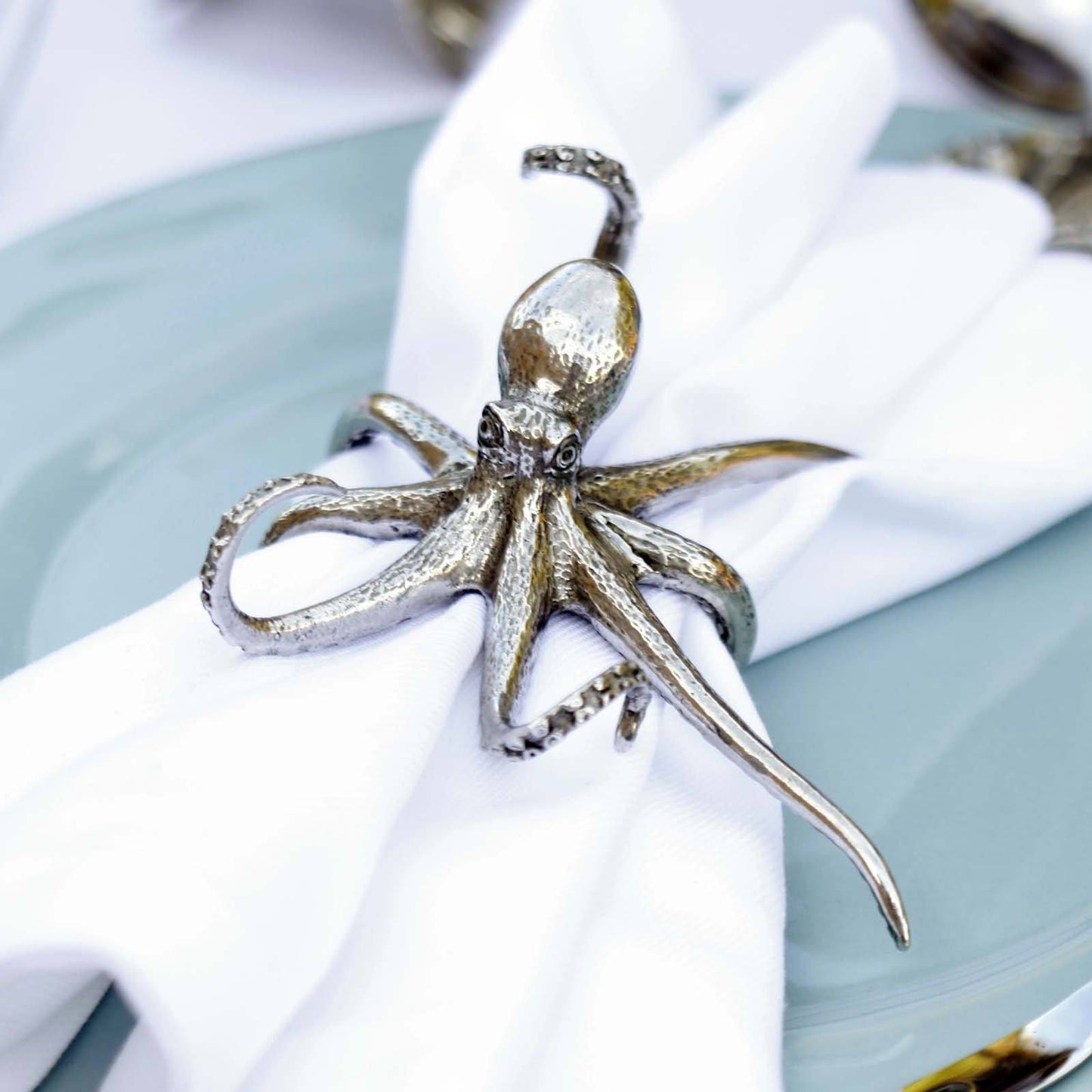 Octopus Napkin Ring - Pewter