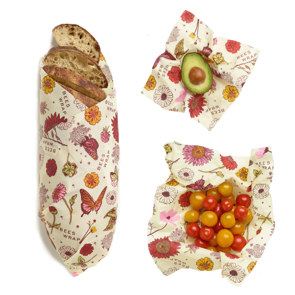 Bee's Wrap Food Storage - Waxed Cotton Cloth, 3-Pack