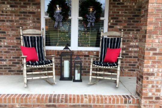 black rocking chair cushions for porch rockers - striped outdoor rocking chair cushions