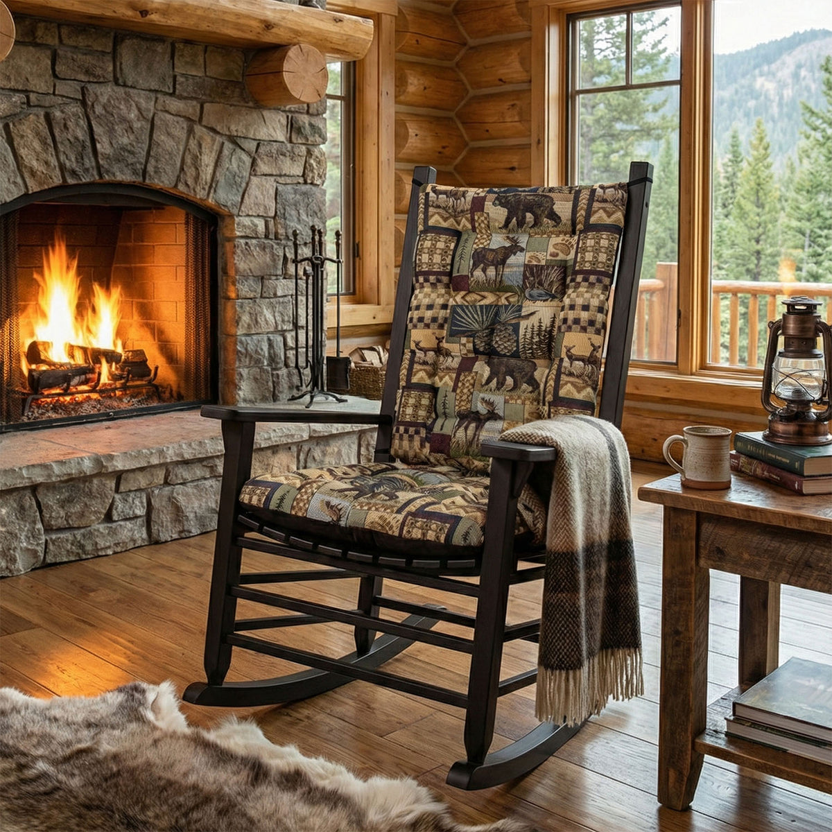 Cbin Rocking Chair Woodlands Peters Cabin Rocking Chair Cushions - Latex Foam