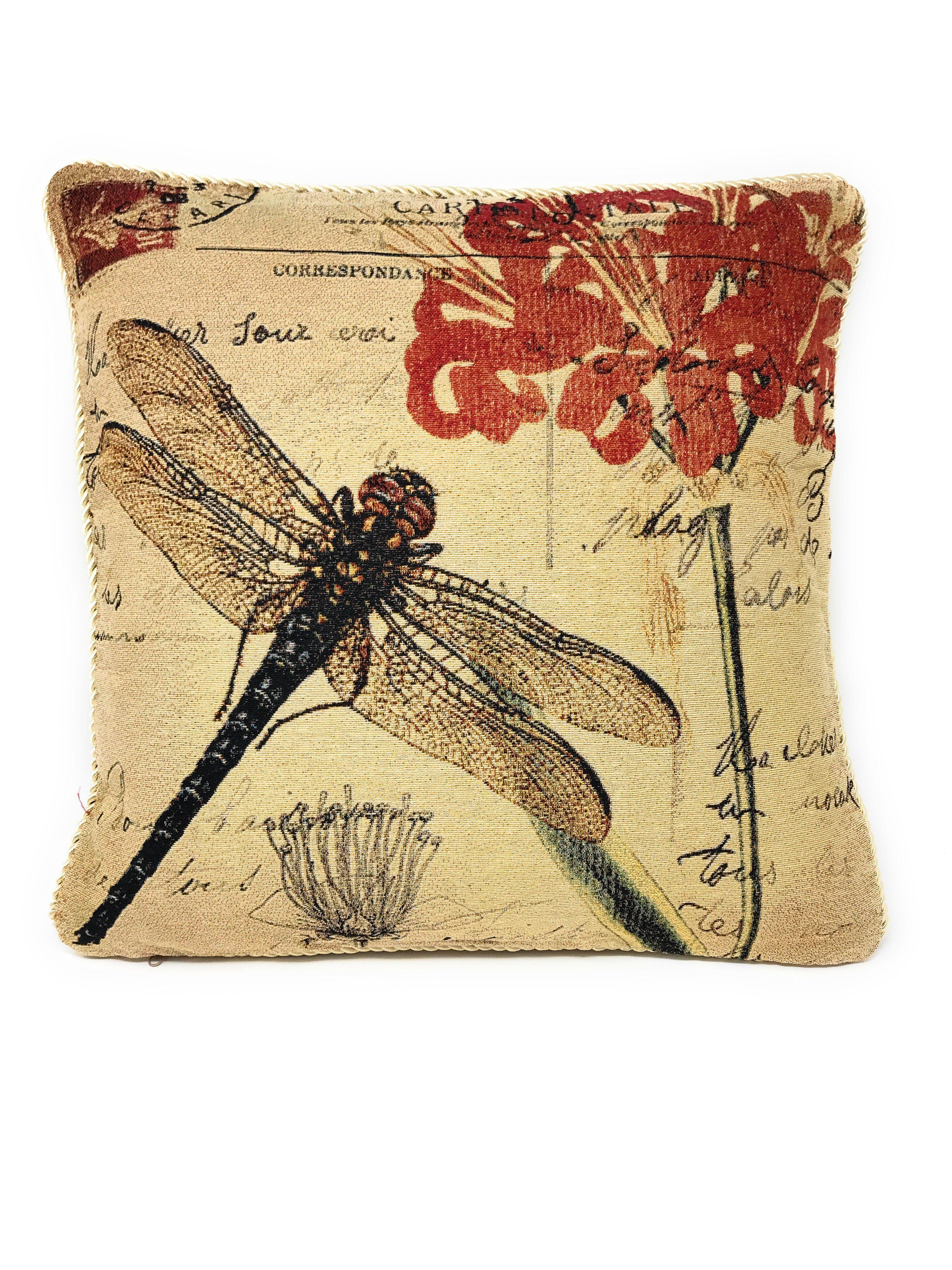 Dragonfly Dreams Tapestry Throw Pillow Covers with Inserts - 18" x 18" - Set of 2