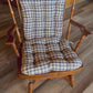 Montgomery Blue Plaid Rocking Chair Cushions - Never Flatten Rocker Chair Cushion