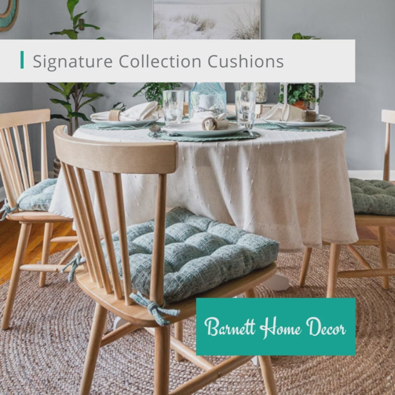 Granite Natural Solid Color Dining Chair Pad - Latex Foam Fill, Reversible