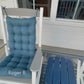 Rave Pacific Blue Porch Rocker Cushions - Latex Foam Fill, Fade Resistant
