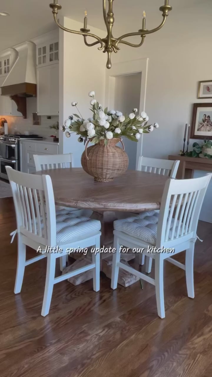 Ticking Stripe Natural Dining Chair Pad - Latex Foam Fill