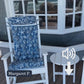 Boutique Blue Floral Porch Rocker Cushions - Latex Foam Fill