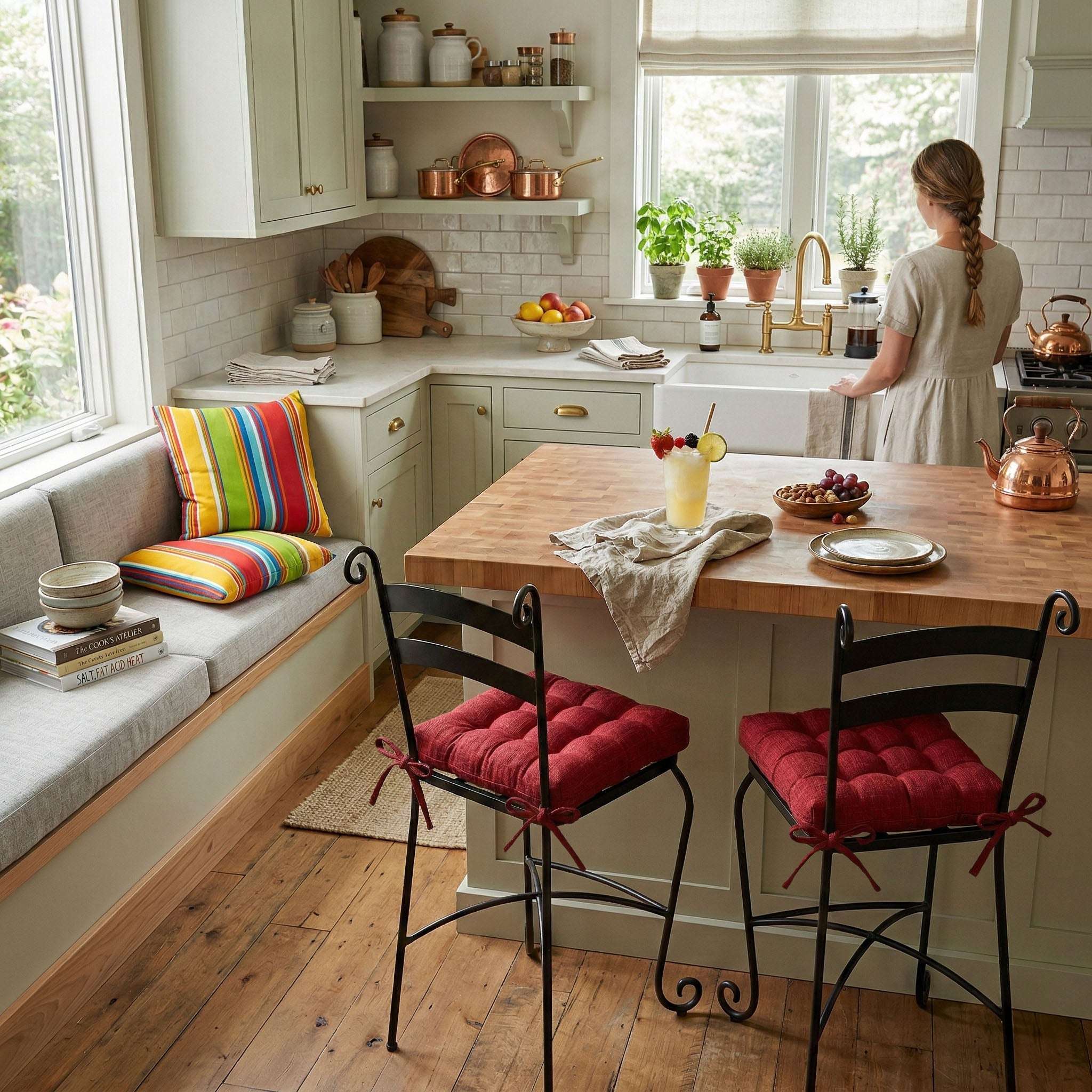 Rave Red Indoor / Outdoor Dining Chair Pads & Patio Chair Cushions