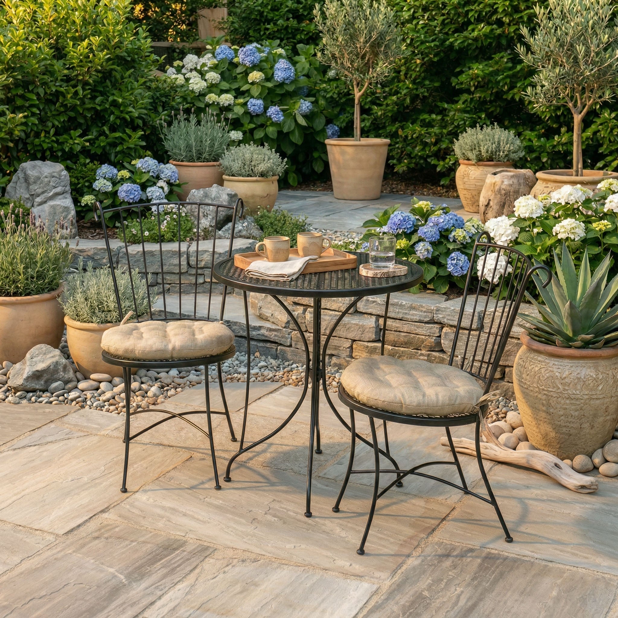 Bistro Chair Cushion - Rave Sand - 16" Round Bistro Cushion - Indoor / Outdoor