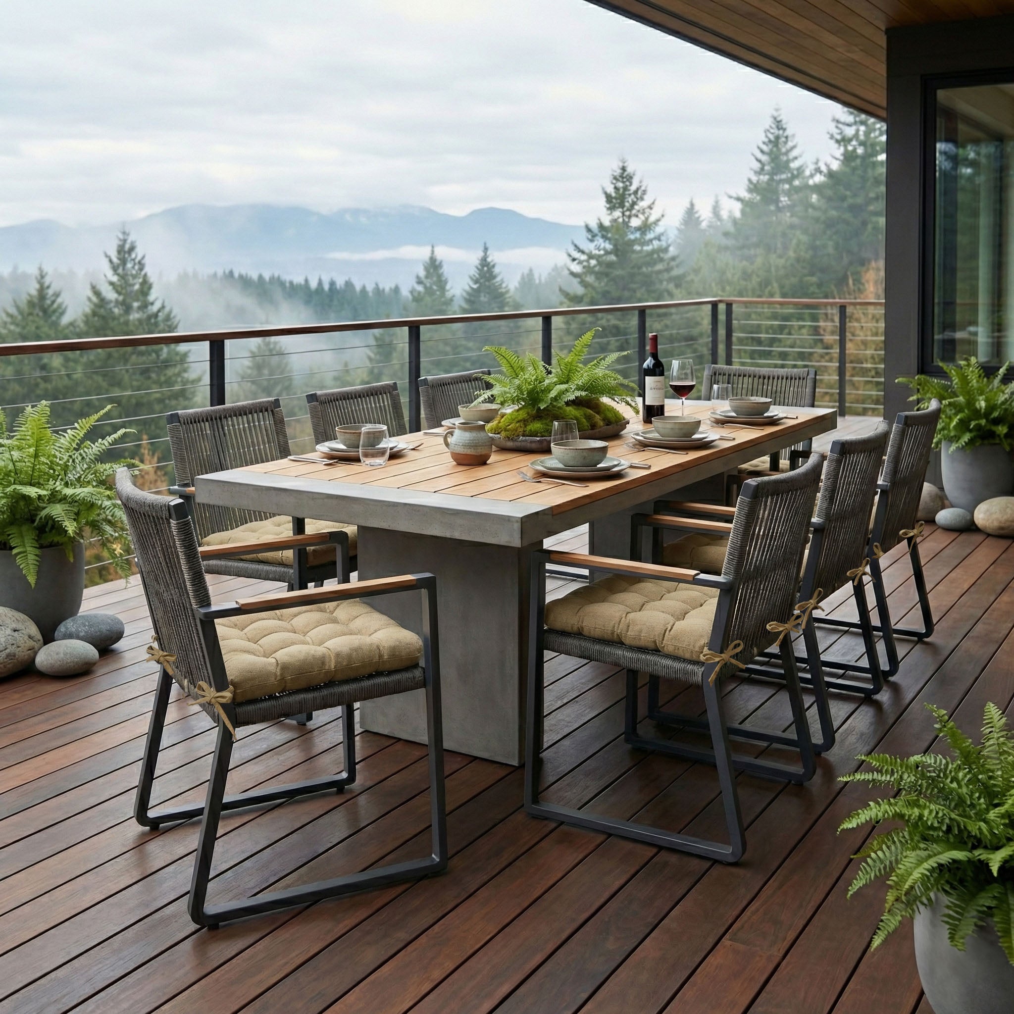 Rave Sand Indoor / Outdoor Dining Chair Pads - Latex Foam Fill, Solid Neutral Color