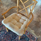 rattan chair cushions neutral color beige on a cane seat chair with bamboo arms