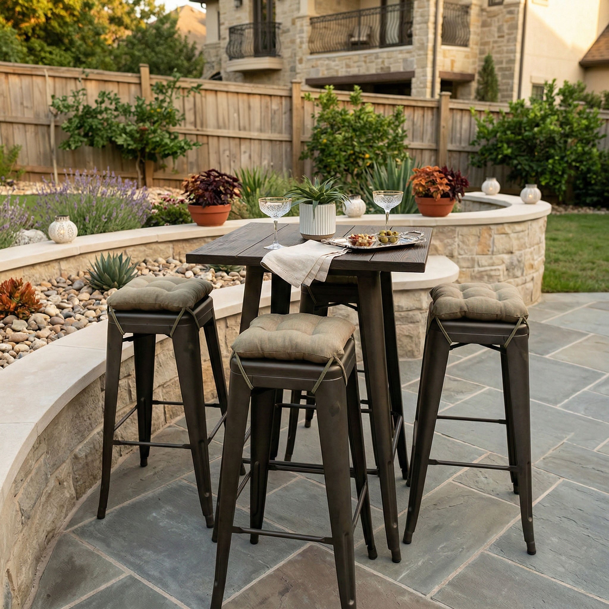 Rave Sand Square Industrial Bar Stool Cushion - 12"