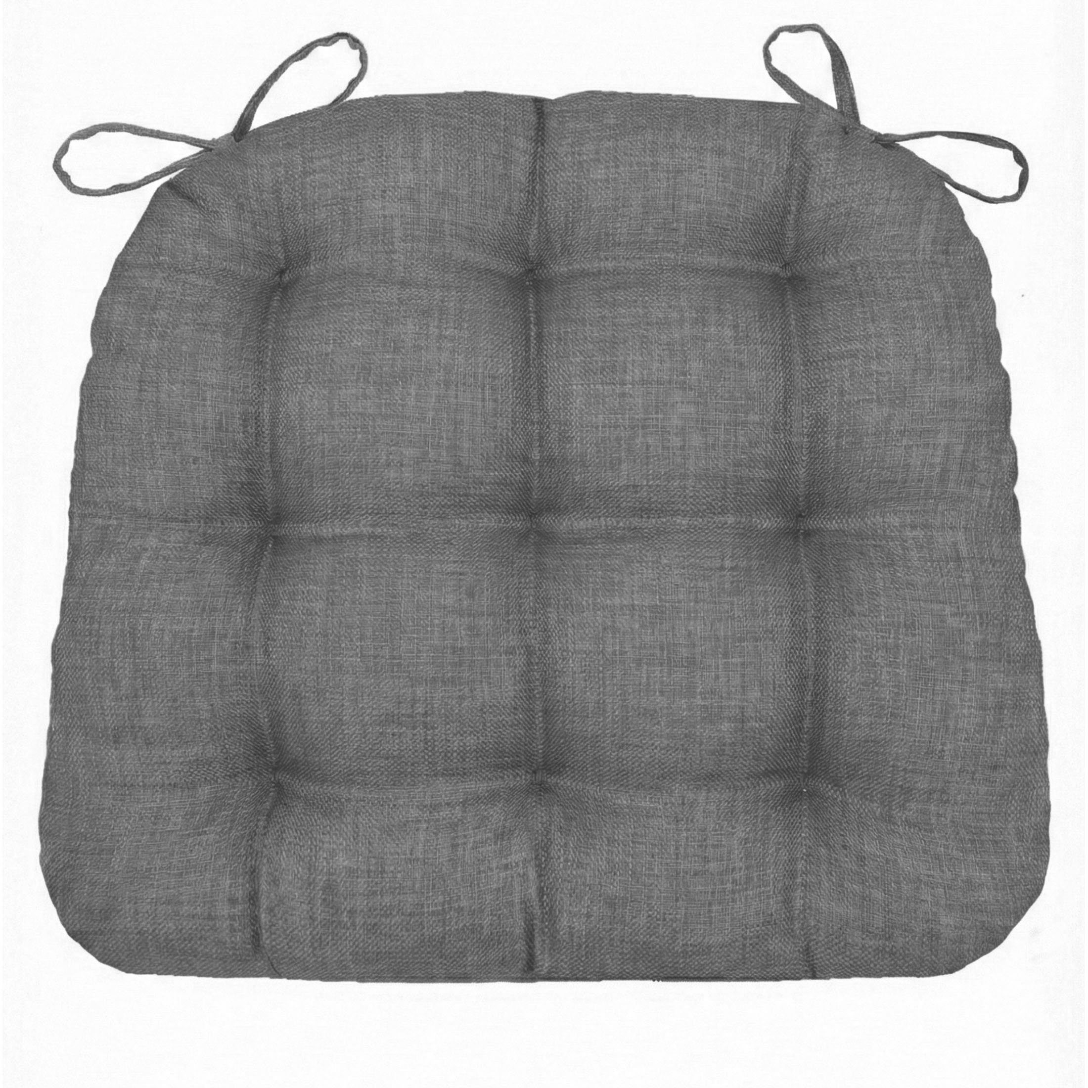 grey outdoor dining chair cushion with ties