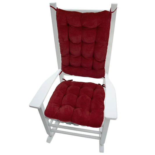 Corduroy Garnet Red Rocking Chair Pads - Never Flatten Rocker Chair Cushion Burgundy
