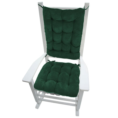 Corduroy Hunter Green Rocking Chair Pads - Never Flatten Rocker Chair Cushion