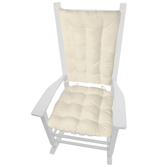 Cotton Duck Natural Rocking Chair Cushions - Never Flatten Tufted Rocker Chair Cushion Set