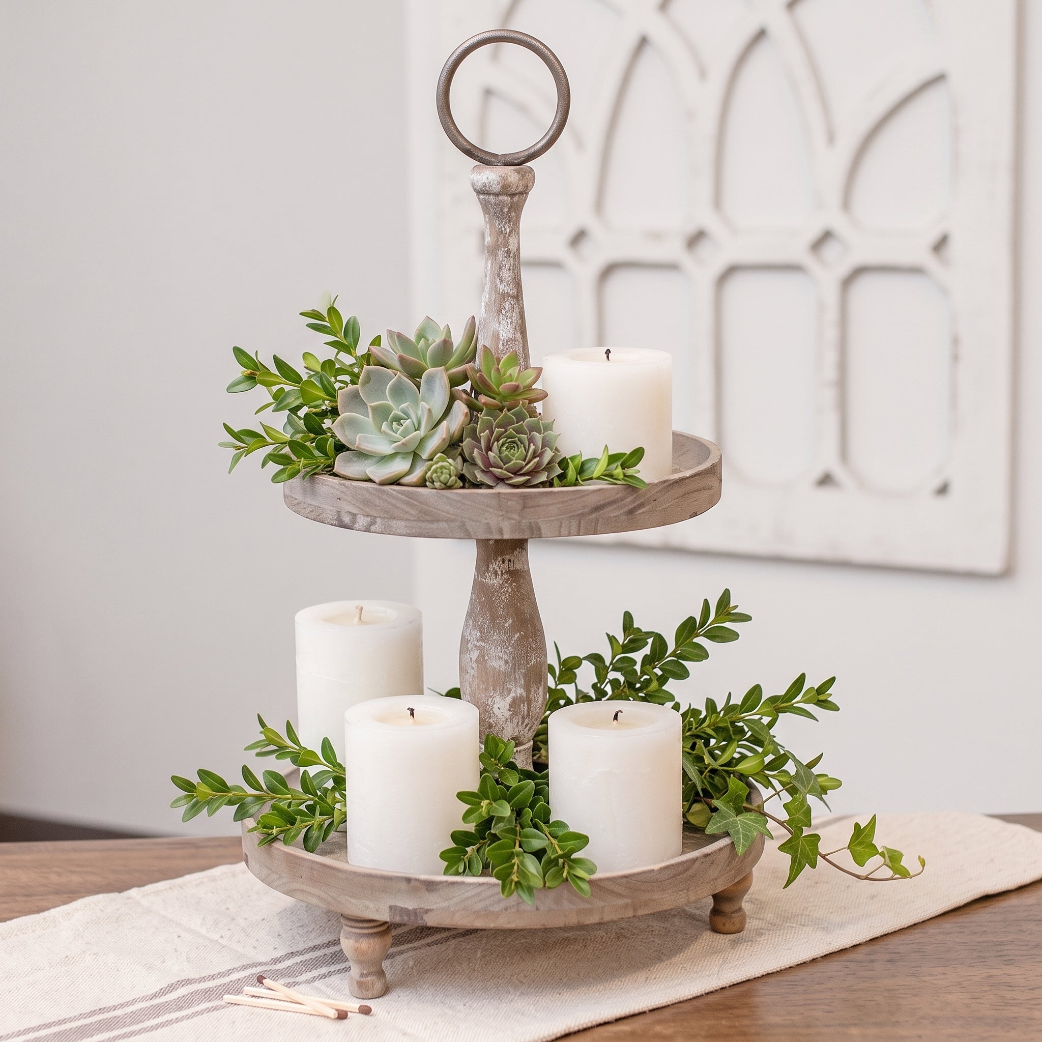 Rustic Two-Tiered Tray