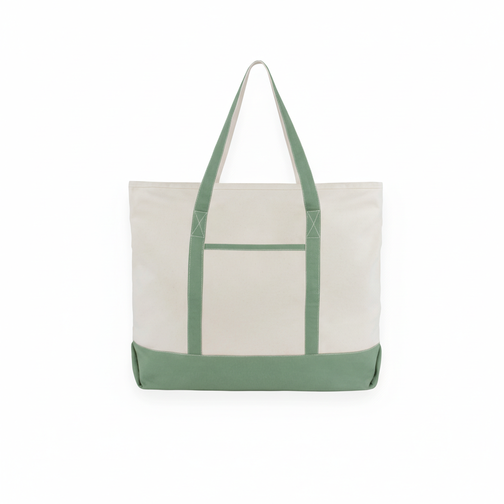 Extra Large Canvas Tote - 100% Organic Cotton, Zipper Close