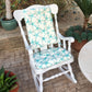 Sea Shore Starfish Aqua Rocking Chair Cushions - Barnett Home Decor - Aqua & White - Aquatic - Oceanic - Coastal - New England