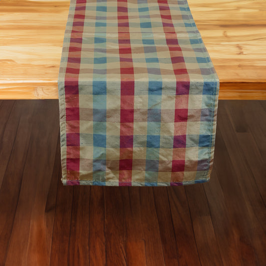 Silky Plaid Winterberry 72" Table Runner - Red, White, and Blue