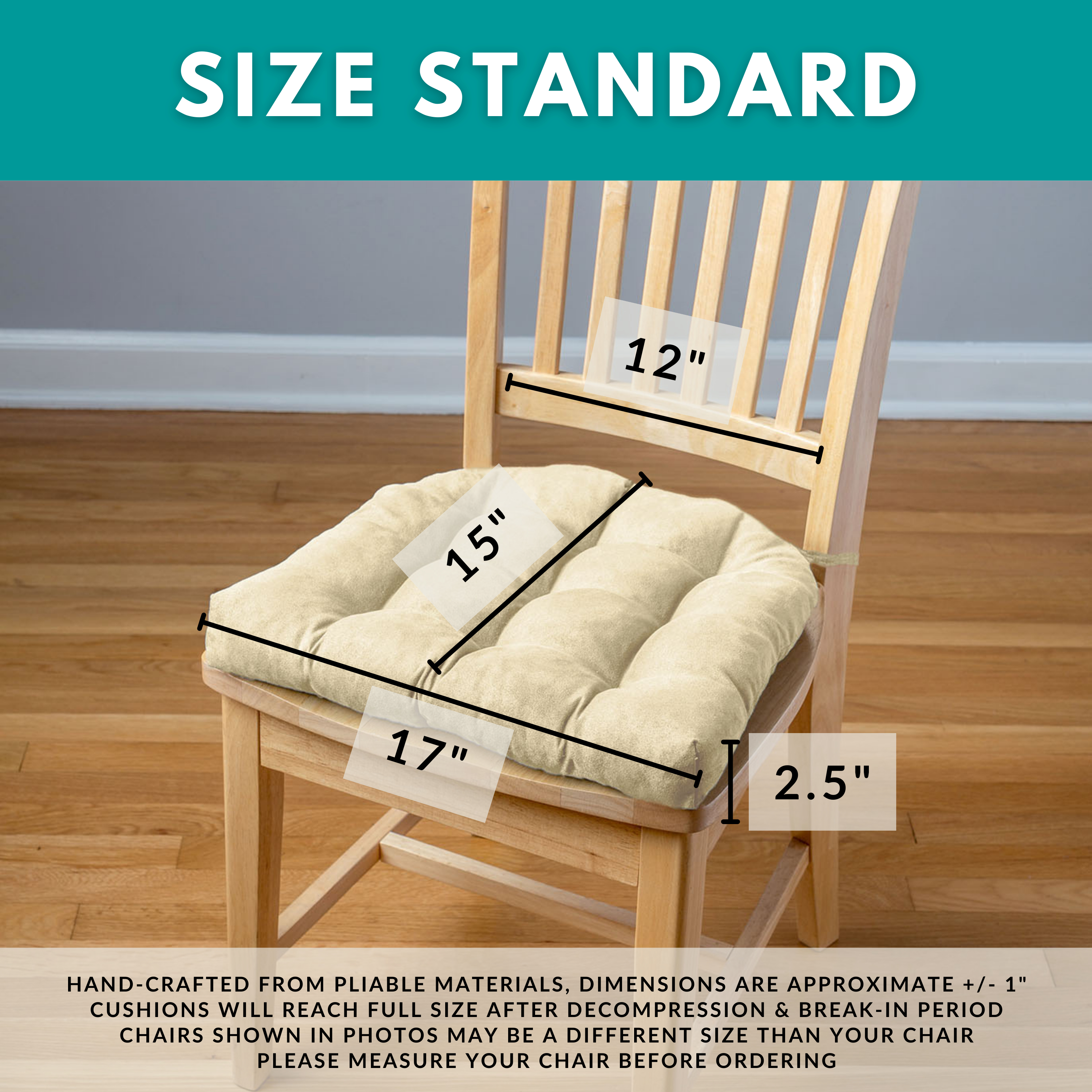 Corduroy Pinwale Hunter Green Dining Chair Pad - Never Flatten Chair Cushion