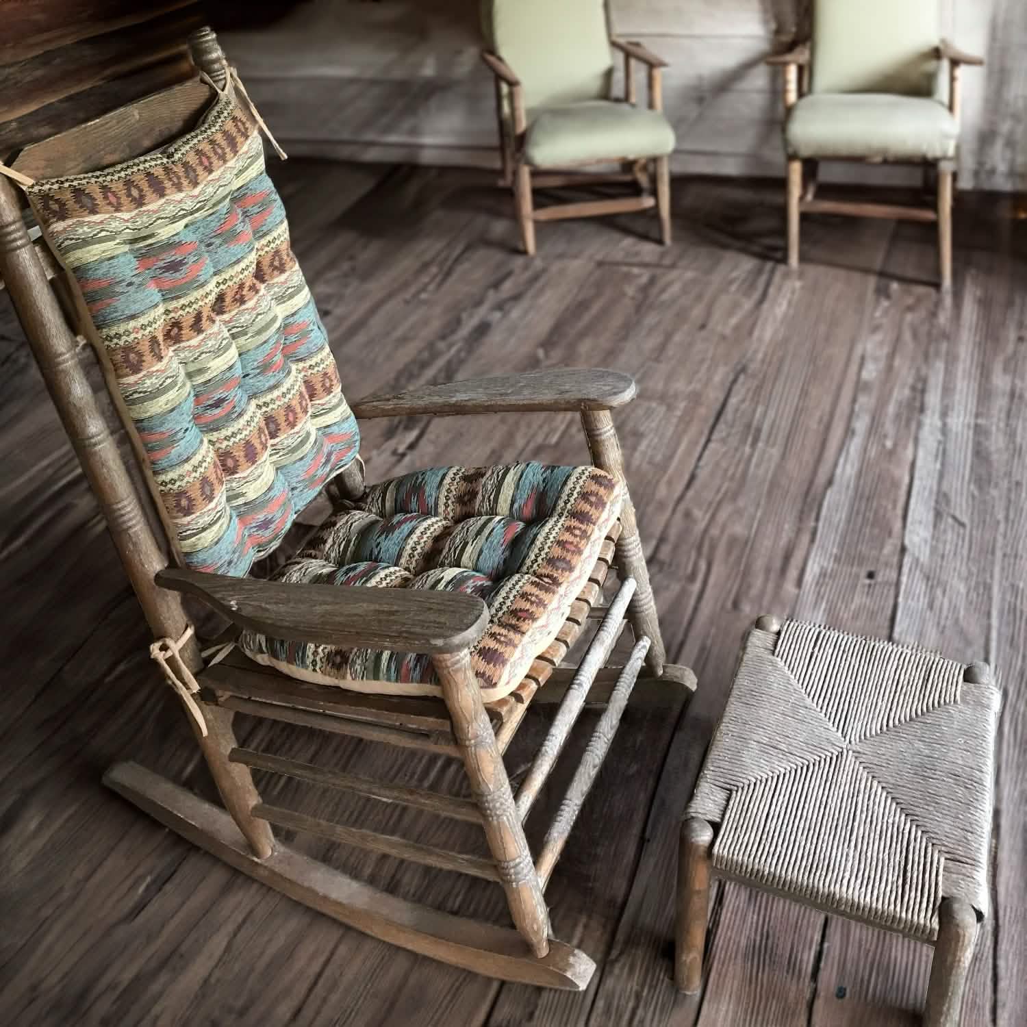 Southwest Tucson Desert Rocking Chair Cushions - Latex Foam Fill