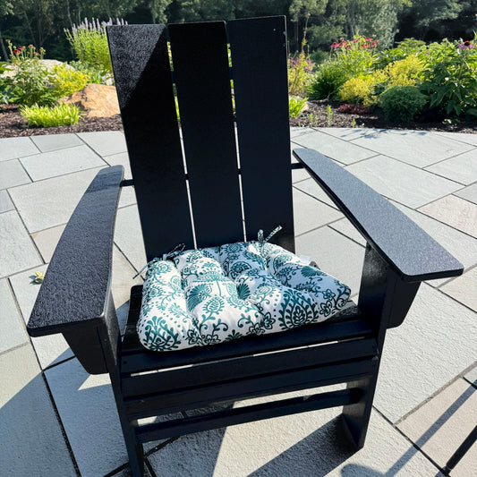 Sylvan Teal Patio Chair Cushions - Wicker Chair Cushions - Adirondack Chair Cushions