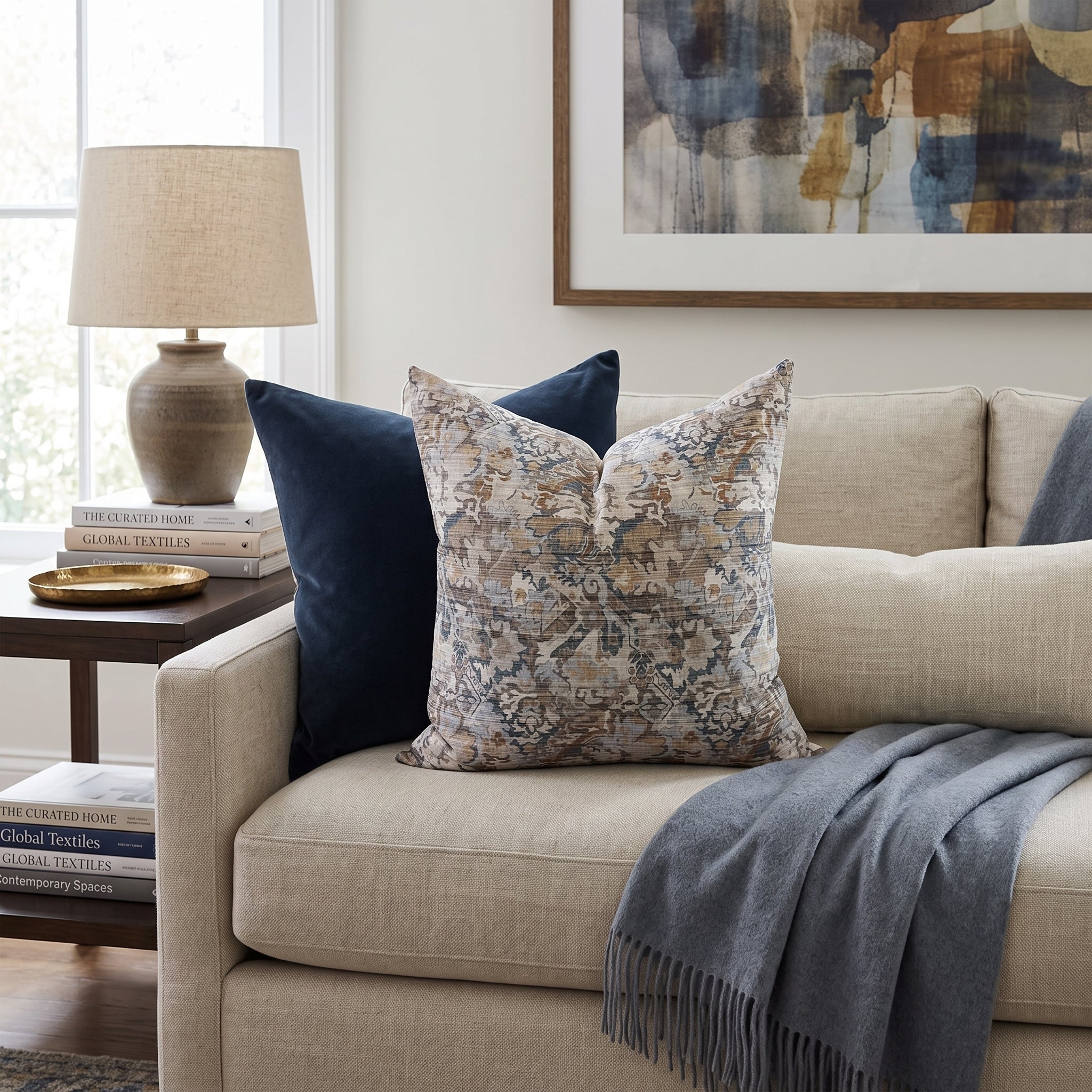 Saffron Throw Pillow Cover - 18", 20"