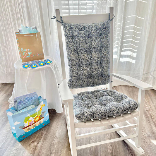 blue rocking chair cushions baby shower gift for baby boy