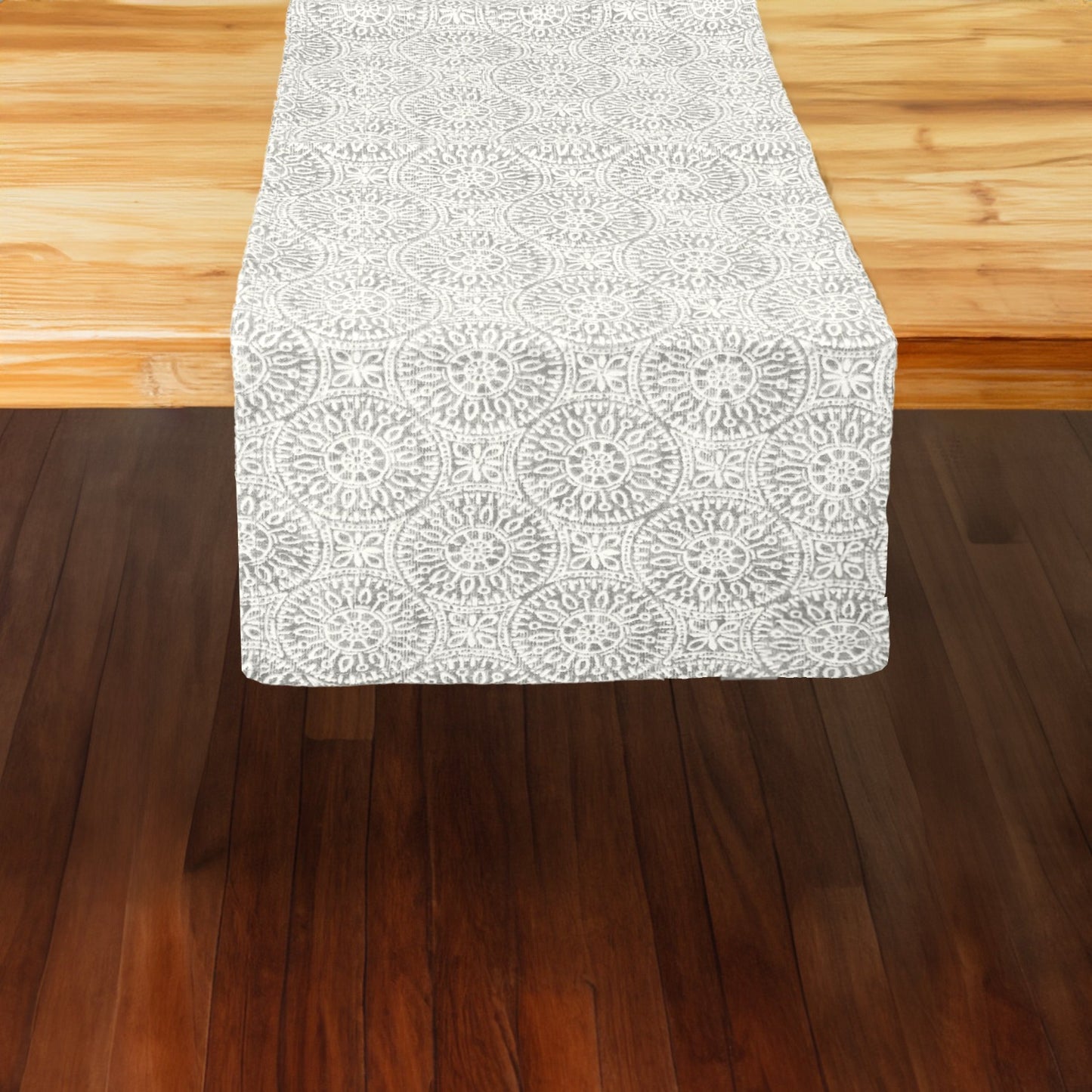 Tibet Grey 72" Table Runner - Rectangle - Hemmed