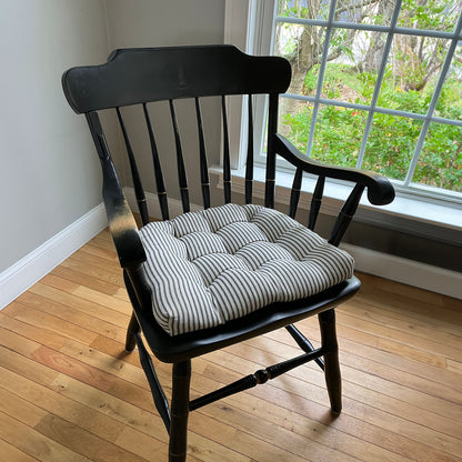 Ticking Stripe Black Extra Large Dining Chair Pad