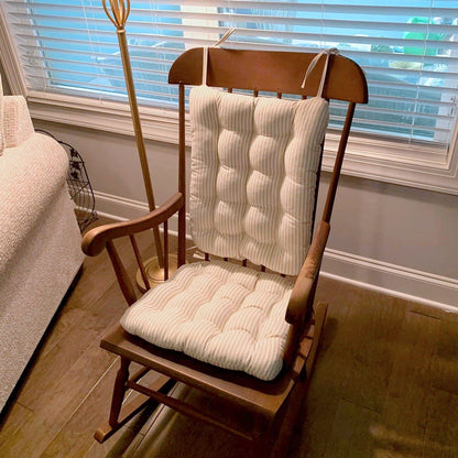 Natural Striped Rocking Chair Cushion Pads