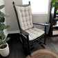 Black and White Striped Rocking Chair Cushion Pads